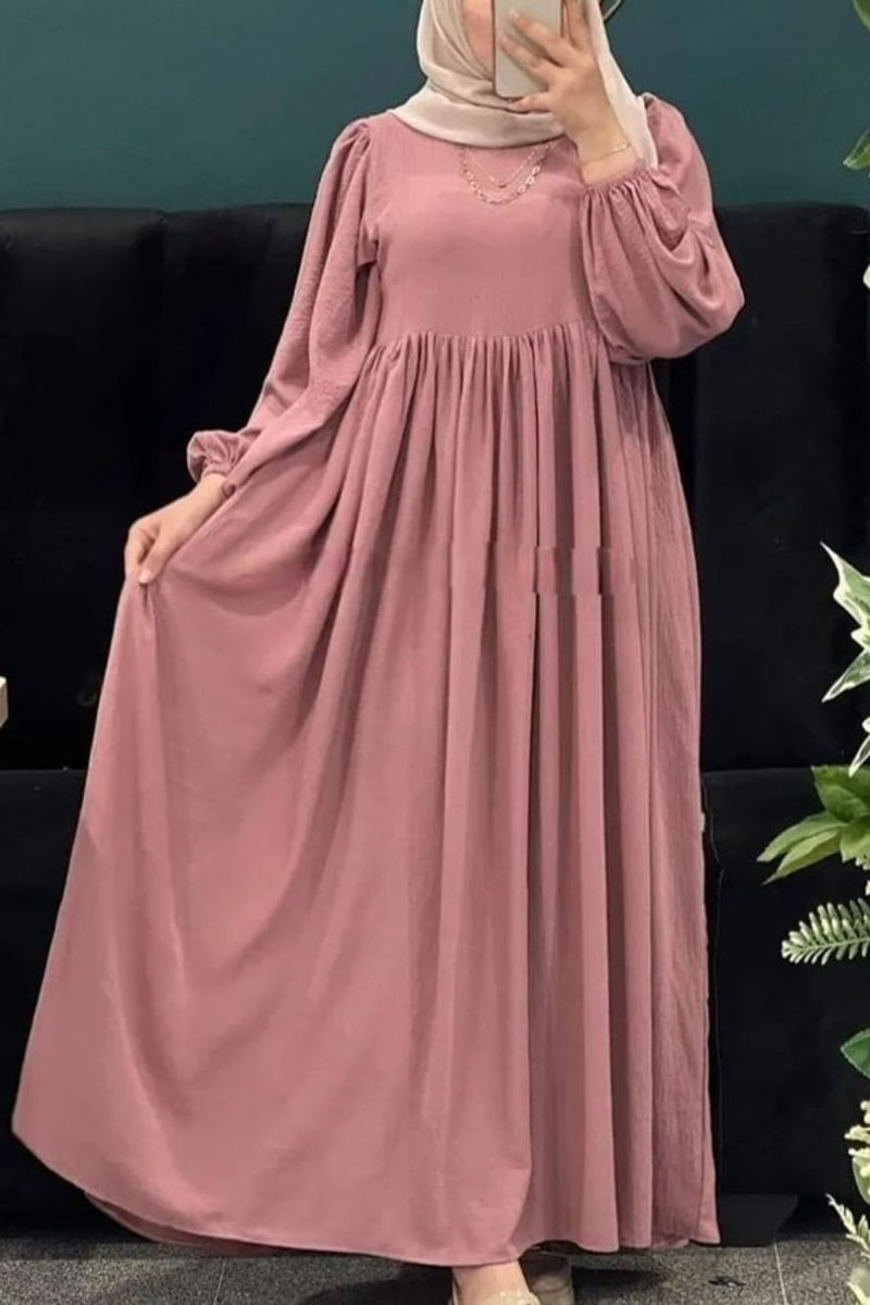 Berry Abaya With Stoller In Light Pink Color