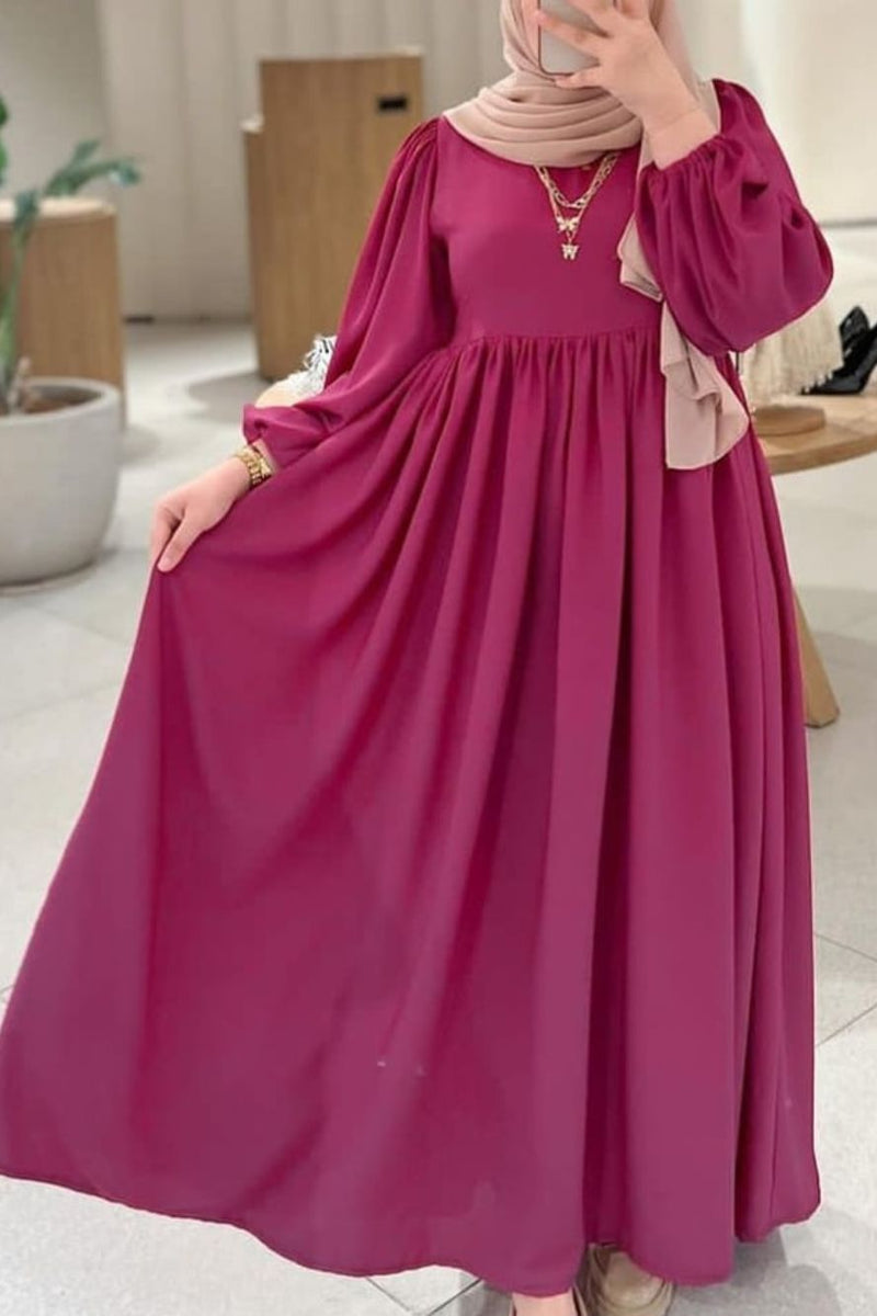 Berry Abaya With Stoller In Shocking Pink Color