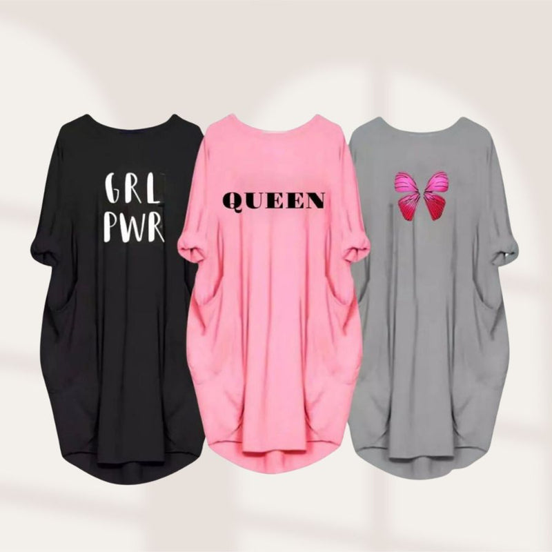 Classy Queen Printed Pack Of 3 Dream Long Shirts